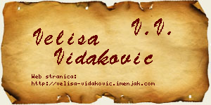 Veliša Vidaković vizit kartica